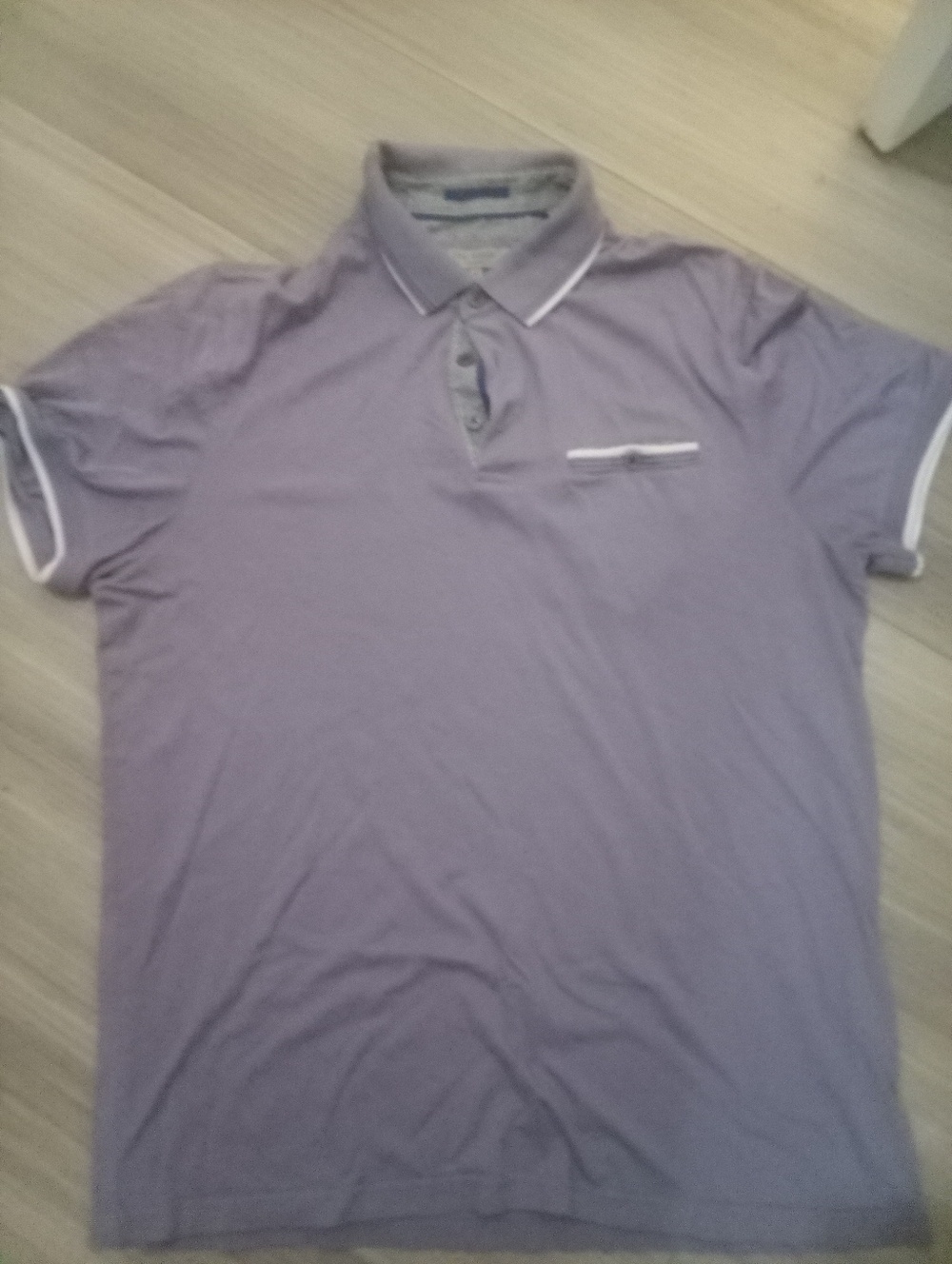GUC: TED BAKER; MENS SHORT SLEEVE POLO SHIRT, LAVENDER, SIZE:4.